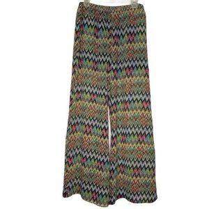 Umgee Boho Style Lined Palazzo Pants w/ Pockets L